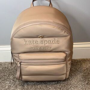 NWOT Kate Spade Ella Puffy Backpack in Light Beige